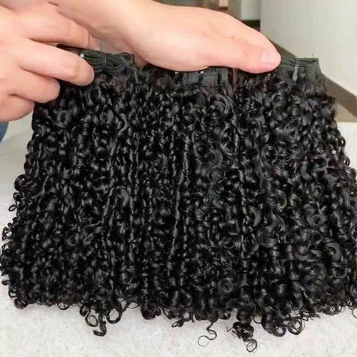 16A Double Weft Pixie Curly Human Hair Bundles 14 Inch 1 Bundle Burmese Curly Bundles Human Hair 3C4A 100% Unprocessed Brazilian Raw Virgin Hair Extensions Quick Weave Extensions Natural Color