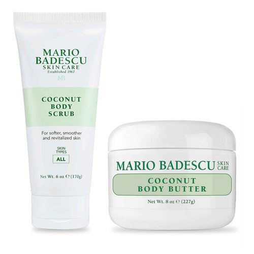Mario Badescu Bundle Coconut Body Butter & Coconut Body Scrub for All Skin Types | Moisturizes and Softens for Smooth Radiant Skin formulated with Shea Butter, Niacinamide & Salicylic Acid