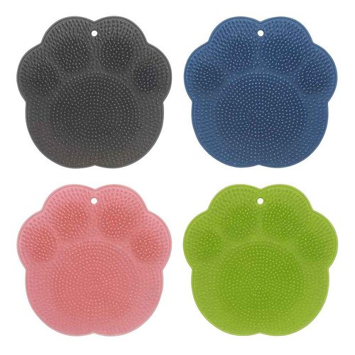 Shower Foot Scrubber Mat – Silicone Foot Brush with Non-Slip Suction Cups, Exfoliating & Massage Pad for Feet and Back Cleaning, Refreshing Shower Experience(4-Pack)