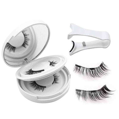 Hunnyfit Magnetic Lashes, Magnetic Eyelashes with applicator Natural Look,Reusable No Glue or Liner Needed Eyelashes Kit for Daily Use(Natural+Simple)