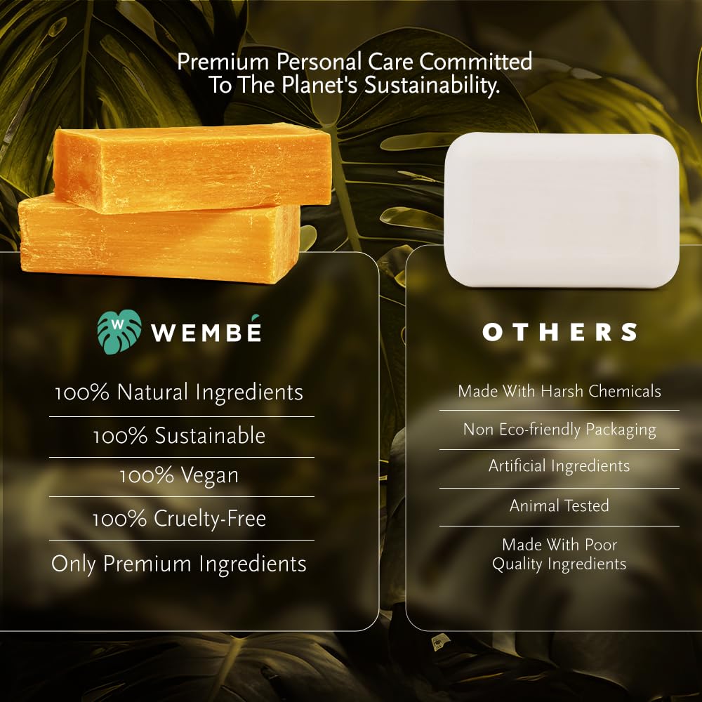 Wembé Soap Bar Handmade in Paraguay + Natural Essential Oils & Fruits - Detoxifying Coconut (2.64oz)