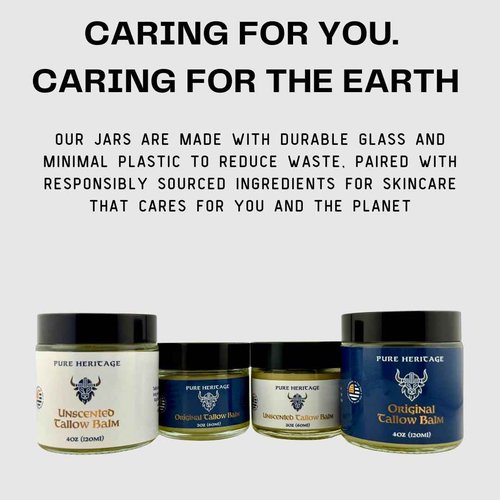 Pure Heritage Handmade Tallow Balm – Grass-Fed & Finished Moisturizer & Healing Cream with Frankincense & Cedarwood | Natural Care for Sensitive Skin, Eczema, Rosacea, Babies, Men & Women (2oz)
