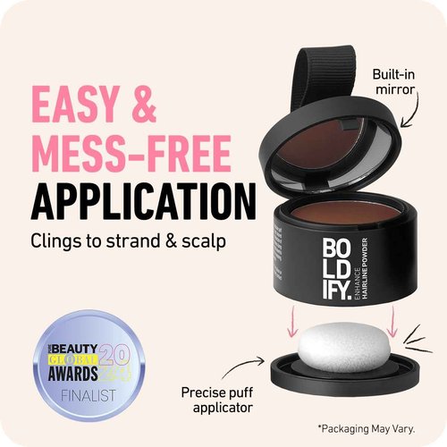 Boldify Hair Fiber + Hairline Powder: Build & Conceal Bundle - Undetectable Hair Thickener for Fine Hair, Instant Stain-Proof Root Touchup Powder, For Men & Women (Dark Brown)