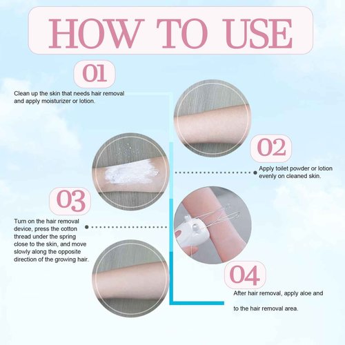 Ladies Facial Hair Remover Electric Women's Beauty Epilator, Cordless Electric Facial Threading Hair Removal for Women, Rechargeable Face Hair Remover Cotton Thread Epilator Body Hair Removal Device