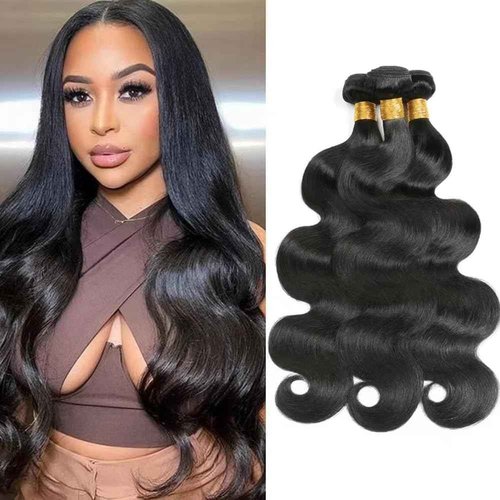 10A Human Hair Bundles 14 14 14 Inch Body Wave Bundles Human Hair Unprocessed Brazilian Virgin Hair 3 Bundles Hair Weave Body Wave Bundles Human Hair Extensions Natural Color