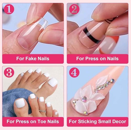 30ML Super Strong Nail Glue for Press Ons, Fake Nail Tips, Acrylic Nails No Uv Light Needed Nail Bond Brush in Nail Glue for Press On Nails Long Lasting Nails Glues for Beginners DIY Home