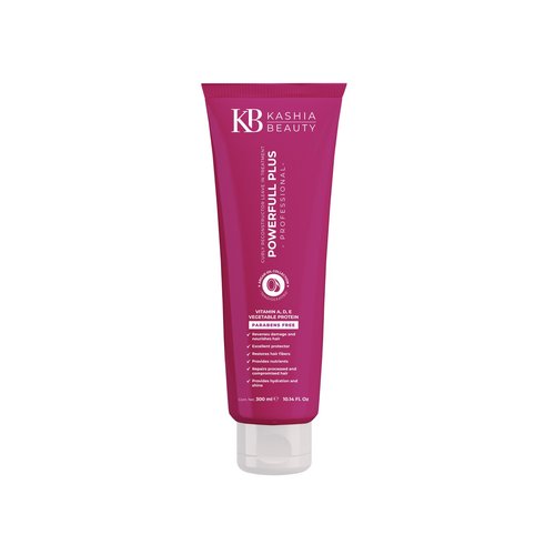 Kashia Beauty Reconstructor Leave-In Powerfull Plus 10.1 oz – Plant-Based Collagen Hair Treatment – Anti-Frizz UV Protection – Deep Hydration with Shea Kokum & Illipe Butters