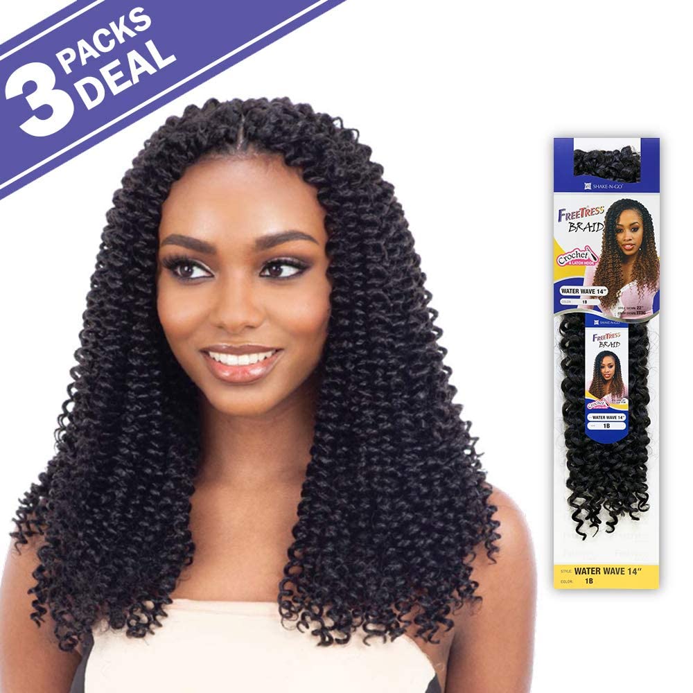 MULTI PACK DEALS! FreeTress Crochet Braids Water wave 14" (3-PACK, OT30)