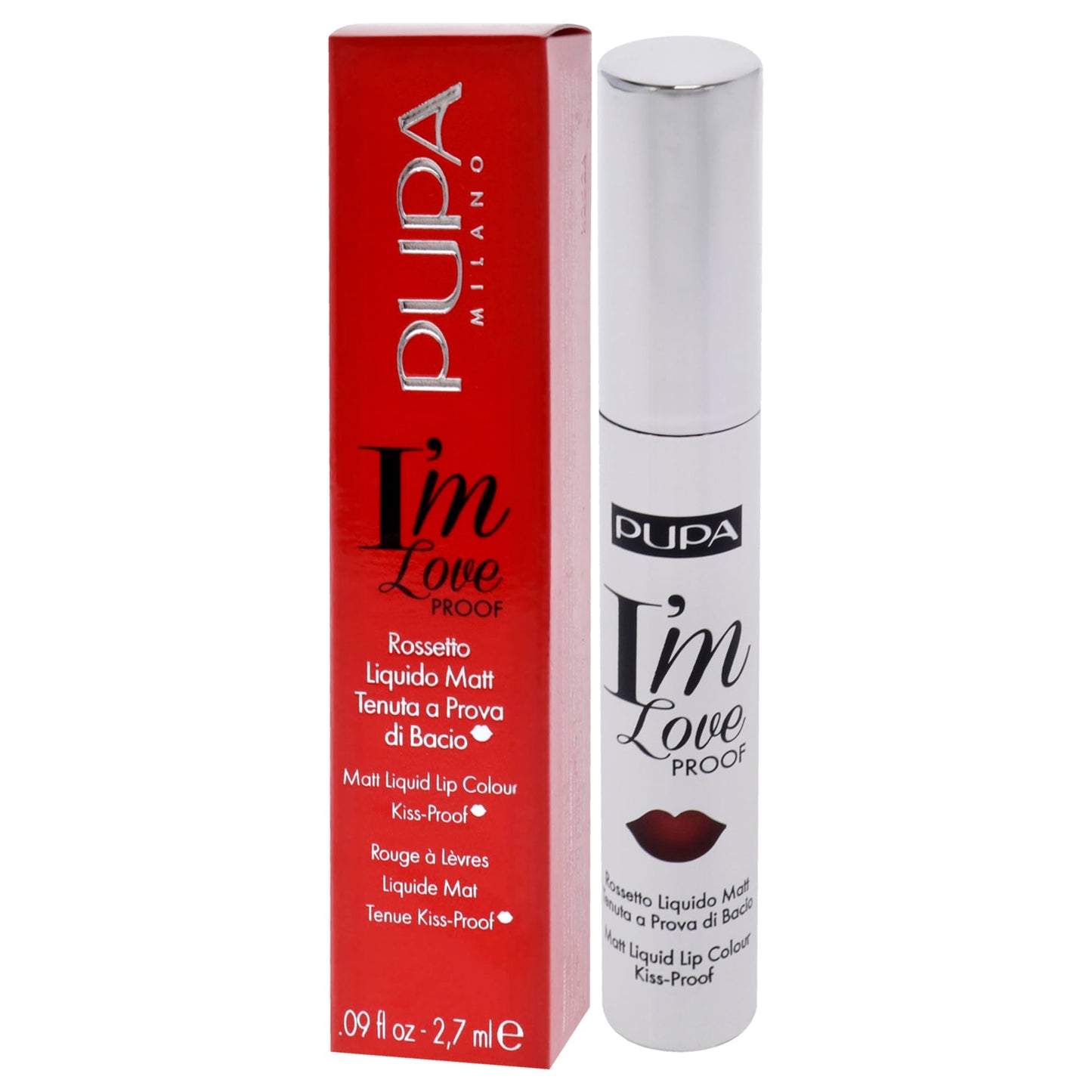 Pupa I Am Love Proof Matt Liquid Lip Color - 010 Fire Red Milano for Women - 0.09 oz Lipstick