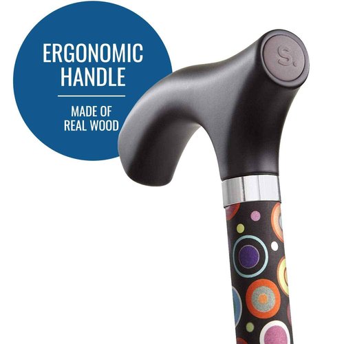 Switch Sticks Walking Cane for Men or Women, Foldable and Adjustable from 32-37 Inches, FSA and HSA Eligible, Bubbles
