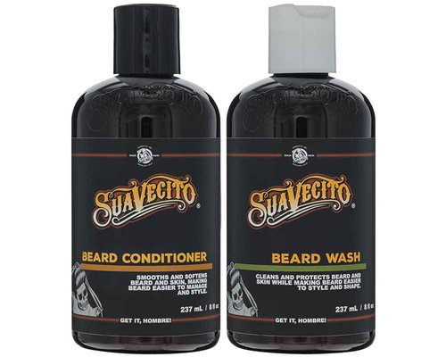 Suavecito Beard Wash Set Cleansing and Conditioning Beard Kit For Men (8 oz. each)