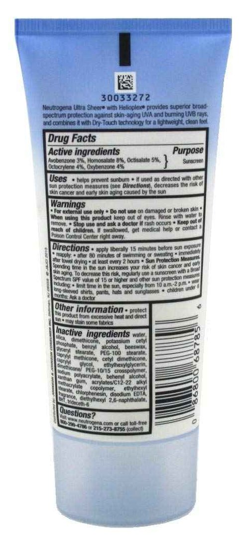 Neutrogena Ultra Sheer Spf#30 Dry Touch Lotion 3 Ounce (88ml) (2 Pack)