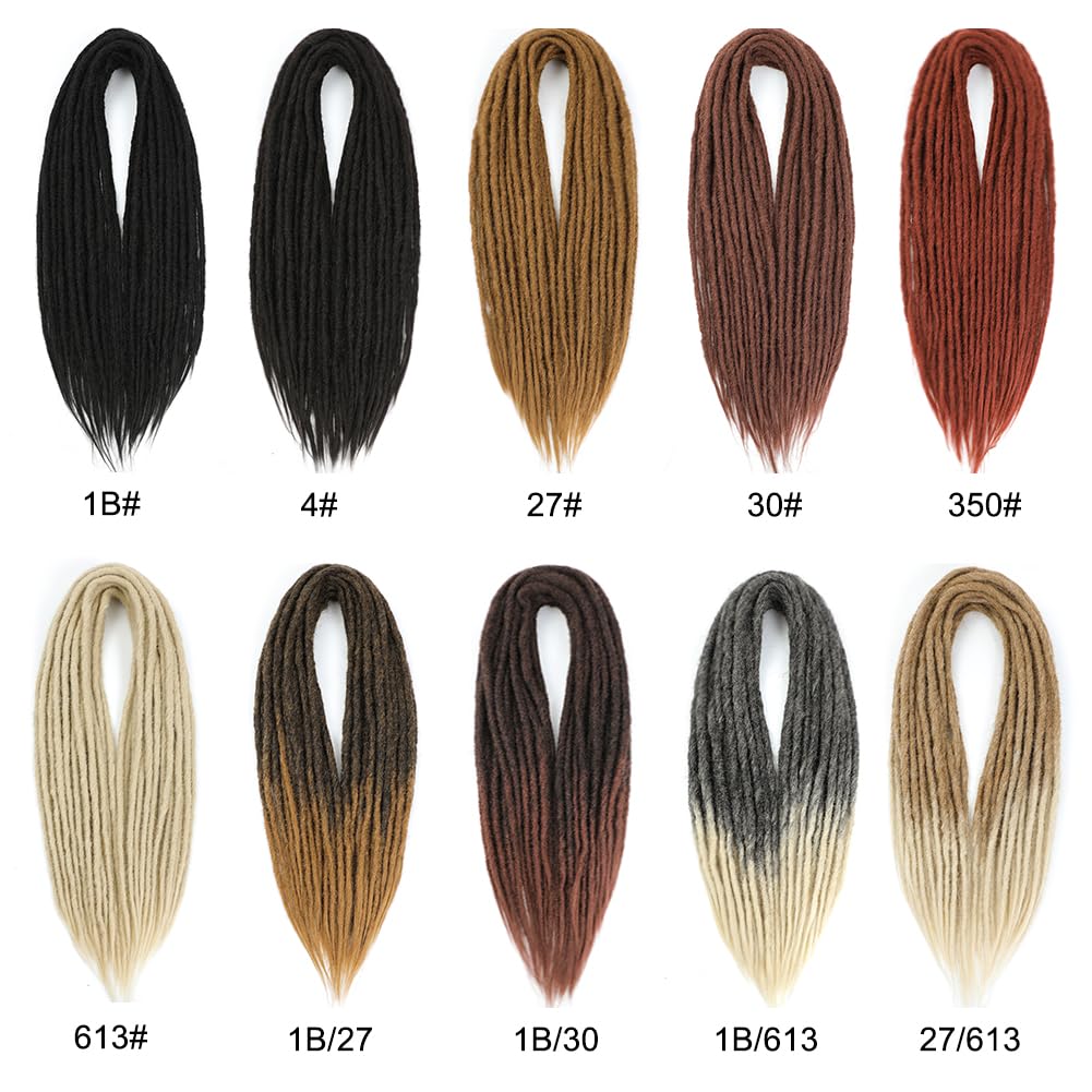 Aguacor Straight Dreadlocks Synthetic Double Ended Dreadlock Extensions 24inches 5 Strands Width 1.2cm Soft DE Blonde Dreadlock Extensions for Women (5 Strands, 613#)