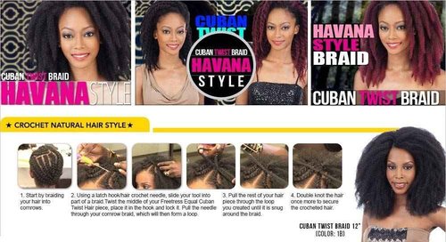 Freetress Equal Synthetic Hair Braids Double Strand Style Cuban Twist Braid 16" (6-PACK, 2)