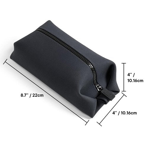 TOOLETRIES The Koby Lite Dopp Kit - Silicone Toiletry Organizer, Bathroom Travel Bag - Heavy-Duty Zipper, Leak Resistance, Easy to Clean - 9" x 4" x 4" - Charcoal