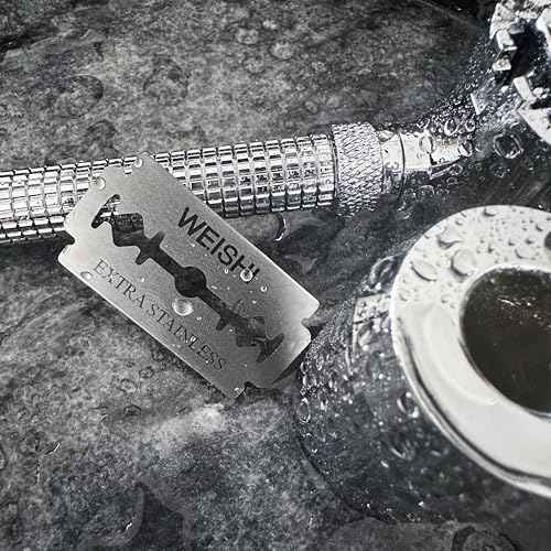 WEISHI 100PCS Single Edge Razor Blades- Double Edge Safety Razor Extra Stainless Blades -Men's Safety for Shaving