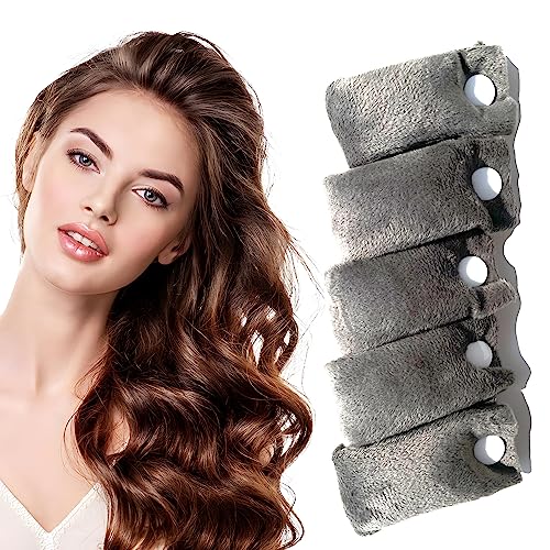 Aimin Hair Heatless Hair Curlers No Heat, Heatless Curls Overnight Blowout Rods, No Heat Hair Curlers To Sleep In, Soft Flexi Rods For Long Hair, Thick Curling Rod Styling Tools(20pcs khaki)