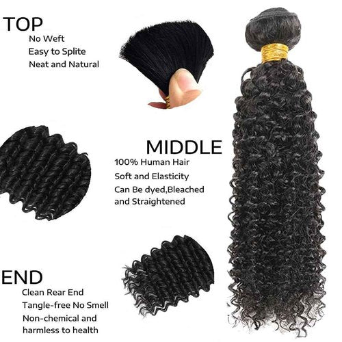 PXCPXC Human Hair Bundles Water Wave Full and Thick for Women Curly Burmese Human Hair Bundles 100% Unprocessed Wet and Wavy Hair Bundles Natural Black Color(16 inch)