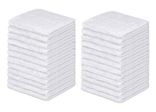 Textila Terry Washcloths – 12 x 12 Inches – Pack of 24 – White Color – Highly Absorbent, Soft Feel and Multipurpose Cotton Wash Cloths for Everyday Use