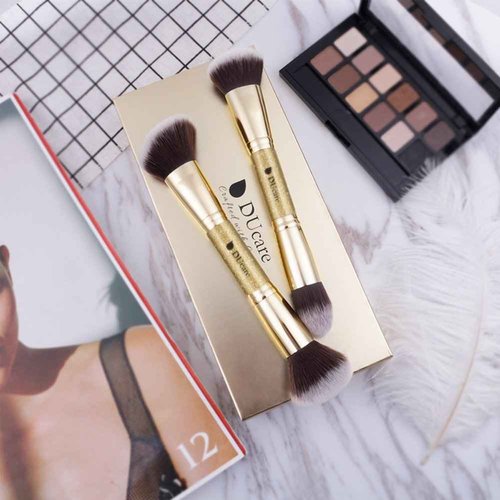 DUcare Makeup Brushes Duo End Foundation Powder Buffer and Contour Synthetic Cosmetic Tools