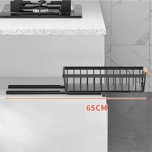 GarveeHome Pull Out Cabinet Organizer Expandable Slide Out Drawer Organizers, No Drill Pull Out Drawers Adhesive Compatible Framed Cabinets Shelves for Kitchen Pantry