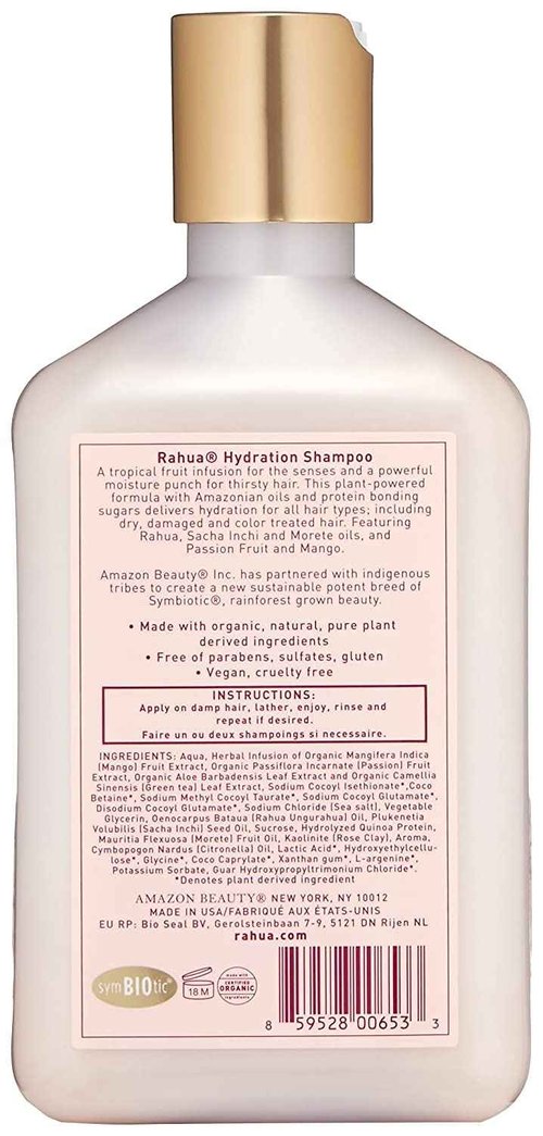 Rahua Hydration Shampoo, Vegan Moisturizing Shampoo for Dry, Damaged, or Curly Hair, Sulfate Free Hydrating Formula Oil, Morete, Sacha Inchi, Tropical Passion Fruit & Mango Scent, 9.3 Fl Oz