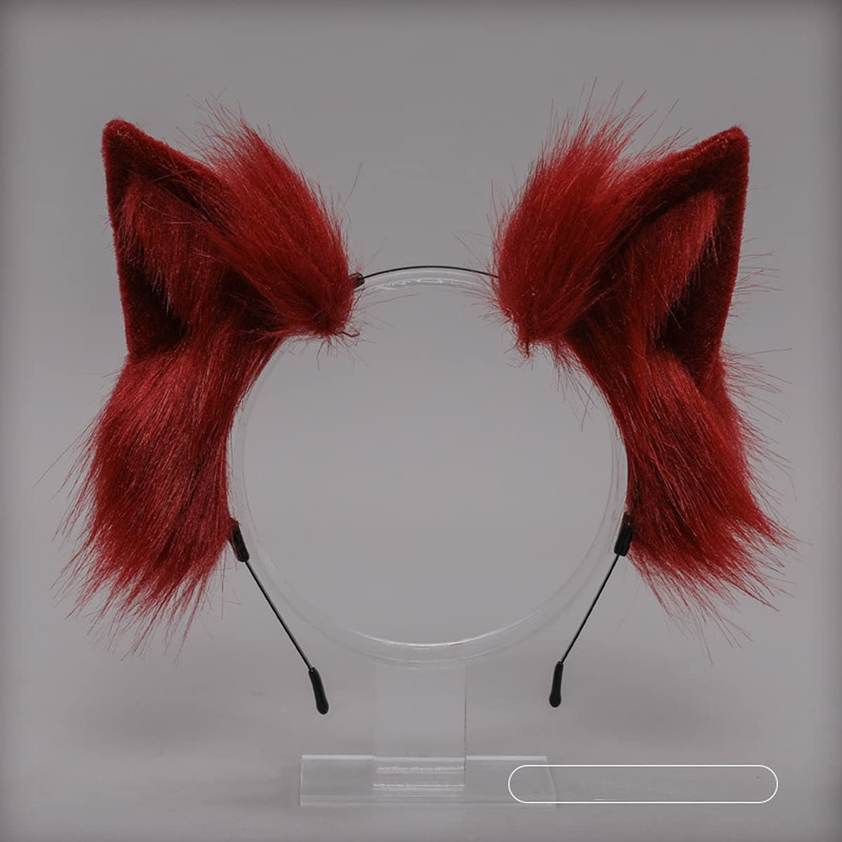 Jilneed Cat Ears Headband for Women Girls Cosplay Costume Party Headbands Cute Faux Fur Hair Accessories (Red)