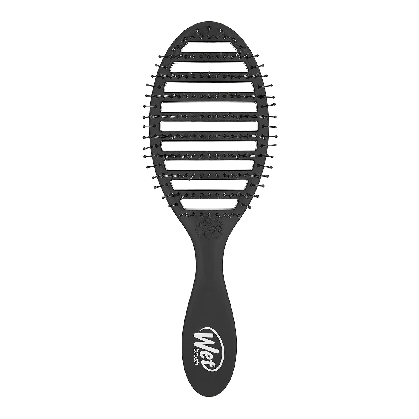 Wet Brush Speed Dry Hair Brush, Black - Vented Design & Ultra Soft HeatFlex Bristles Are Blow Dry Safe With Ergonomic Handle Manages Tangle and Uncontrollable Hair - Pain-Free Hair (Pack of 2)