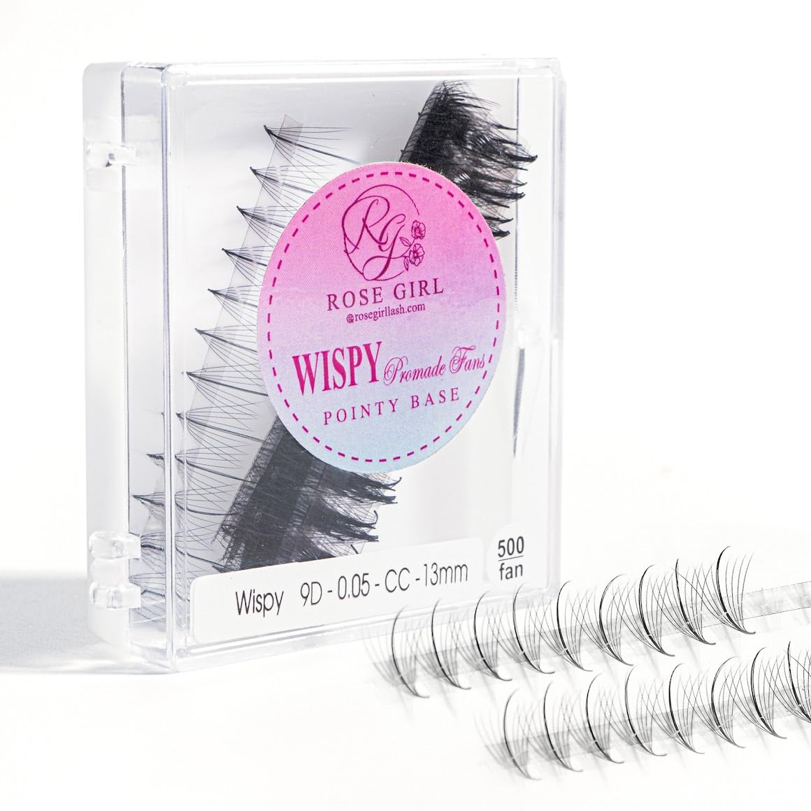 ROSE GIRL Ultra Wispy Lashes Volume Fan-Individual Lashes Fake Eyelashes Extension-Lashes Natural Look-Handmade Kit-5D/7D/9D–C CC D Curl Thickness 0.05~0.07mm-9~16mm Length(9D-0.05-C-15mm)