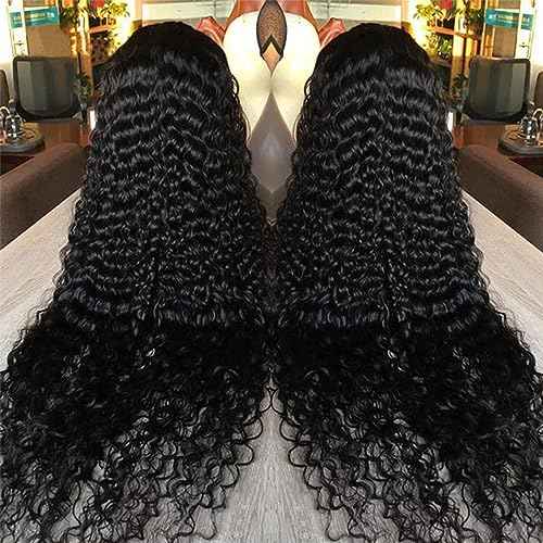 13x6 HD Lace Front Wigs Human Hair Deep Wave Human Hair Wigs for Women Pre Plucked 180% Density Deep Curly Lace Frontal Wig 26 Inch Glueless Deep Wave Human Hair Lace Front Wigs