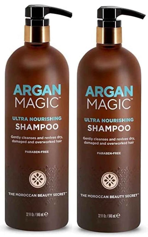 Argan Magic Ultra Nourishing Shampoo - Argan Oil and Antioxidants to Nourish and Restore Damaged and Over-Processed Hair Types | Made in USA, Paraben Free, Cruelty Free (32 oz, 2 Pack)