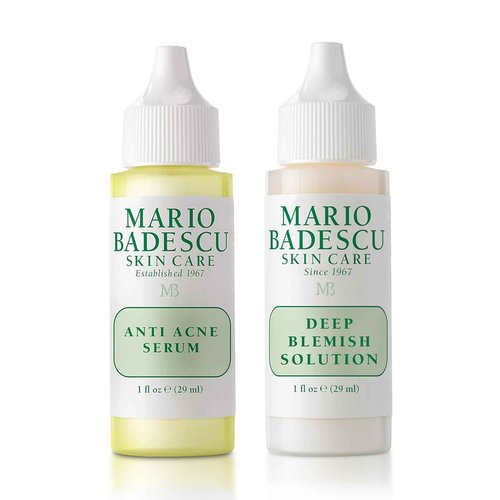 Mario Badescu Anti Acne Serum & Deep Blemish Solution Set – Salicylic Acid Pore Cleanser Serum & Niacinamide Spot Solution for Oily, Combination, and Congested Skin Care Bundle