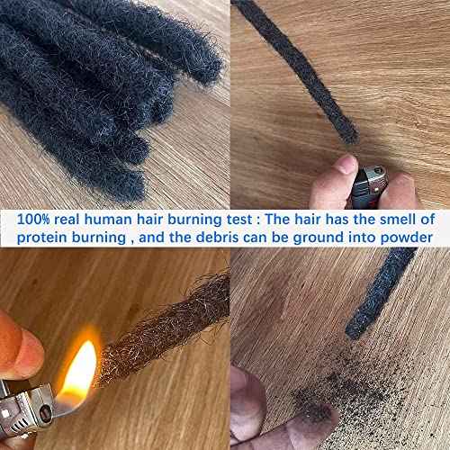 Loc Extensions Human Hair Dreadlock Extensions for Men/Women 8 inch 70 Strands 100% Natural Black Full Handmade Permanent Real Human Hair Can Be Dyed and Bleached (8Inch/30 locs£¬Natural Black/0.8cm)