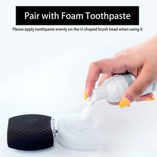 RONGCHUANG Automatic Toothbrush for Adults - Ultrasonic Electric Toothbrush with Soft Bristles Rechargeable Portable Waterproof Design 30s Timer, Wireless Charging Dual-Use for Travel & Home (Black)