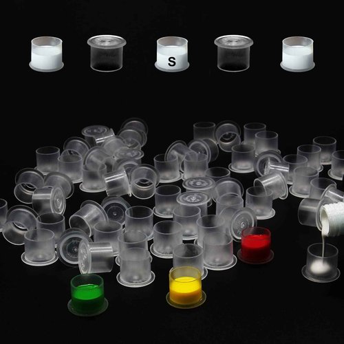 WZPB Tattoo Ink Caps with Base - 1000pcs Ink Cups Disposable Plastic Tattoo Pigment Caps Size #11 Small for Tattoo Ink Tattoo Supplies