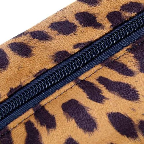 Large Capacity Makeup Bags, 2 Pieces, Leopard Print, Cosmetic Travel Toiletry Organizer Bag, Soft and Warm Material (Brown)