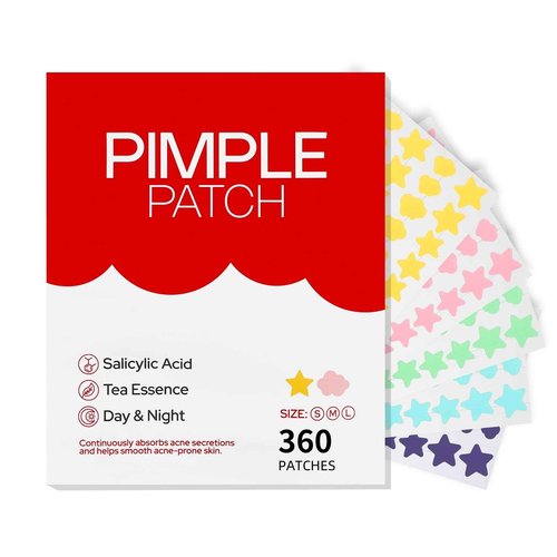 HLOES Pimple Patches for Face 360PCS, Hydrocolloid Acne Patches for Covering Zits and Blemishes, Cute Star Pimple Patches, Facial Skin Care Products.
