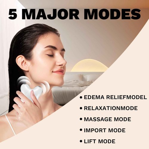 Facial Massage Roller Device, Dual-Head Design with LED Light Therapy, Electric Beauty Tool for Skin Care, White