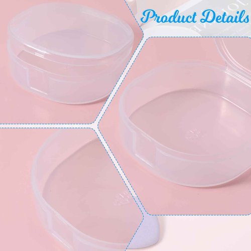 QfwdfcTrenz 4Pcs Plastic Cotton Square Holder Cosmetic Cotton Pads Holder Travel Portable Travel and Sealed for Makeup Remover Cottons Ball, White
