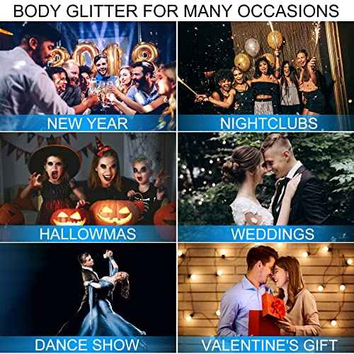 Green Gold Face Body Hair Glitter Gel for St. Patrick's Day Mardi Gras Festival Rave Accessories, Long Lasting Holographic Chunky Mermaid Sequins Glitter Gel Makeup for Women Men Kids, 1oz