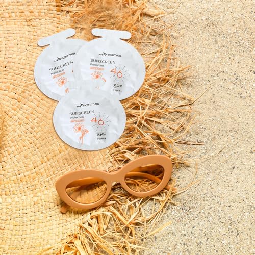 50 Pcs Sunscreen Bulk Mini Travel Size Sunscreen Packets SPF 46+ Summer Party Gifts for Women Girl
