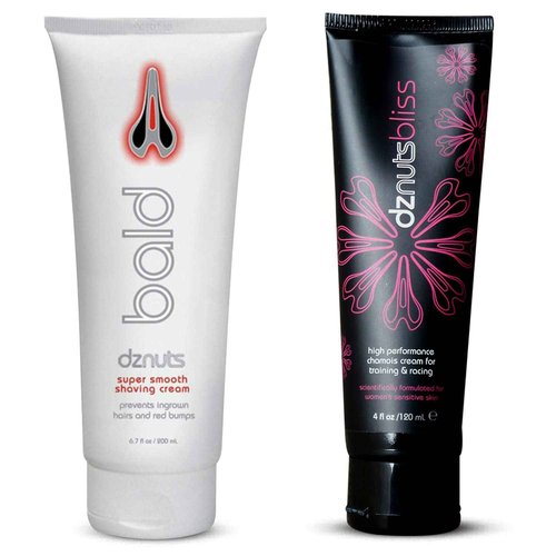 dznuts - Women’s Bliss Chamois with dznuts Bald Super Smooth Shaving Lotion - Prevents Razor Burns, Ingrown Hairs, Cooled and Moisturized Skin
