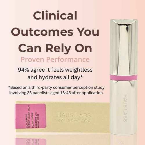 Haus Labs Color Fuse Longwear Hydrating Glassy Lip + Cheek Blush Balm Stick - Glassy Lilac
