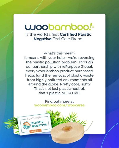 WooBamboo! All Natural Silk Dental Floss, Zero Waste, 66 feet of Mint-Flavored Floss, Biodegradable (Pack of 4)