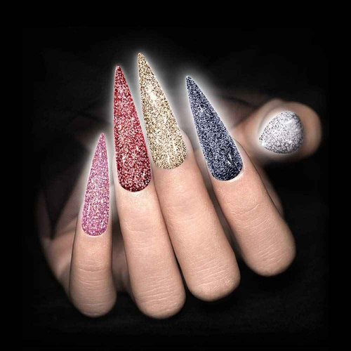 MIZHSE Diamond Gel Nail Polish, Reflective Colorful Glitter Gel Polish Set Reflective Diamond Gel Nail Polish, Sliver Glitter Gel Polish Set