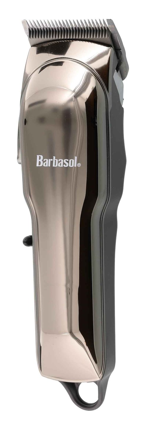 Barbasol Rechargeable Hair Clippers, Professional & Home Haircut Clippers for Men, Rust-Free Low-Heat Ceramic Blades, 6 Clipper Guard Combs, Adjustable Taper, LCD Display, Black