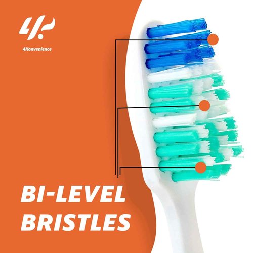 4K Logistics Reach Advanced Design Adult Toothbrush with Soft bristles (3 Pack of 7 Count Each) | Effectiveness, Softness & Cleaning | Hygiene Routine | 21 Count Total