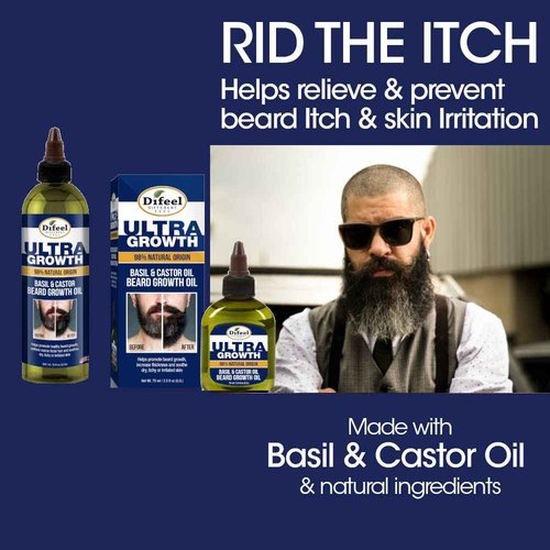 Difeel Men's Ultra Growth Beard Care 3-PC Gift Set for Men - Includes 2-in-1 Beard Shampoo & Conditioner 12oz, Beard Growth Oil 8oz, and Bonus Travel Size Beard Oil
