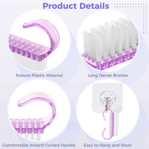 400 PCS Handle Grip Nail Brush Bulk, Small Nail Brushes with Soft Stiff Bristles, Nail Cleaner Scrubbing Kit for Cleaning, Daily Use Fingernail Brush for Toes and Nails