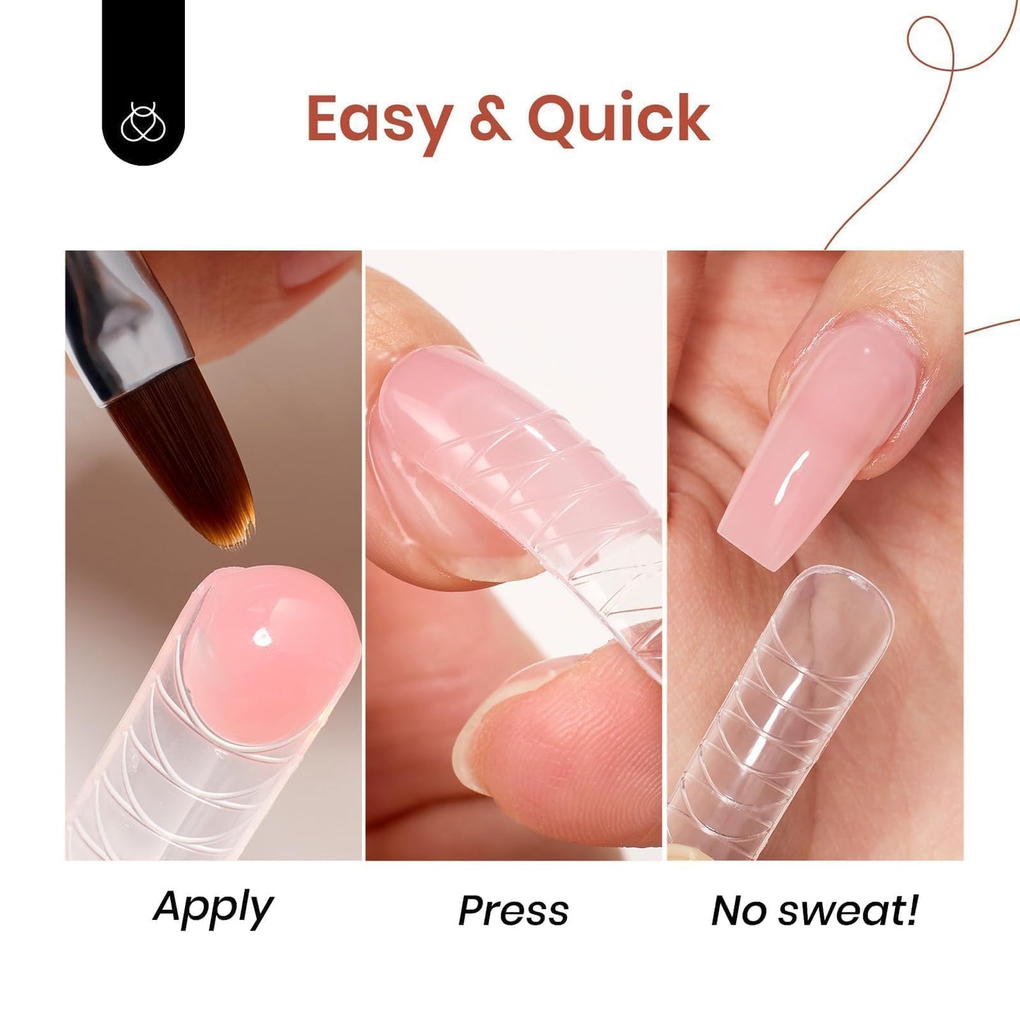 Beetles Poly Nail Extension Gel Kit 4 Colors 1 Oz Clear Jelly Pink Poly Builder Nail Gel with Poly Brush Dual Forms Tyro Nail Salon All-in-One French Kit Easy DIY Home